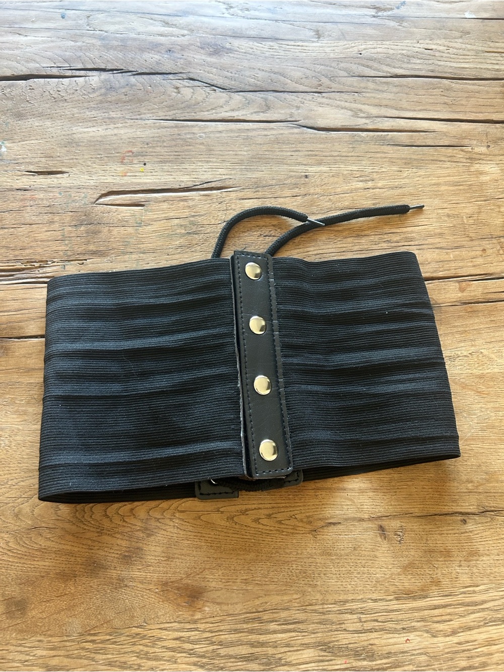 BlackButterfly Black corset Wide Elastic Cinch Belt with Snap Detail